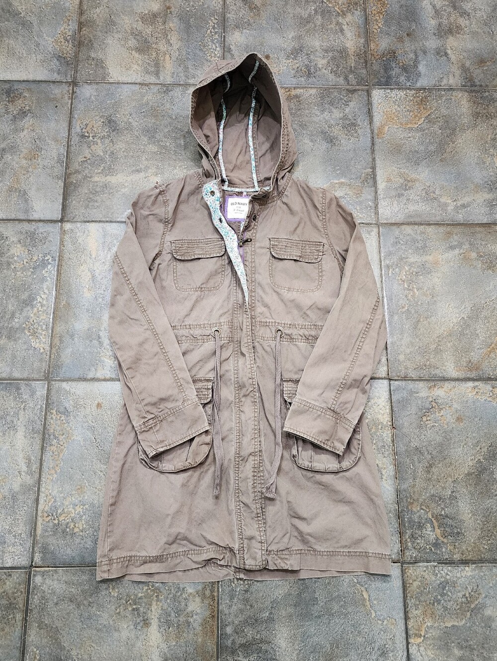 Old Navy Women's Y2K XS Military Cargo Utility Hooded Urban Field Rain Jacket
